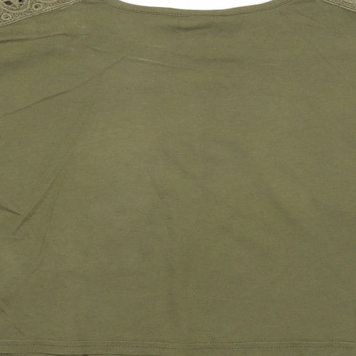 New Look Girls Green Cotton Basic T-Shirt Size 10-11 Years Round Neck Pullover