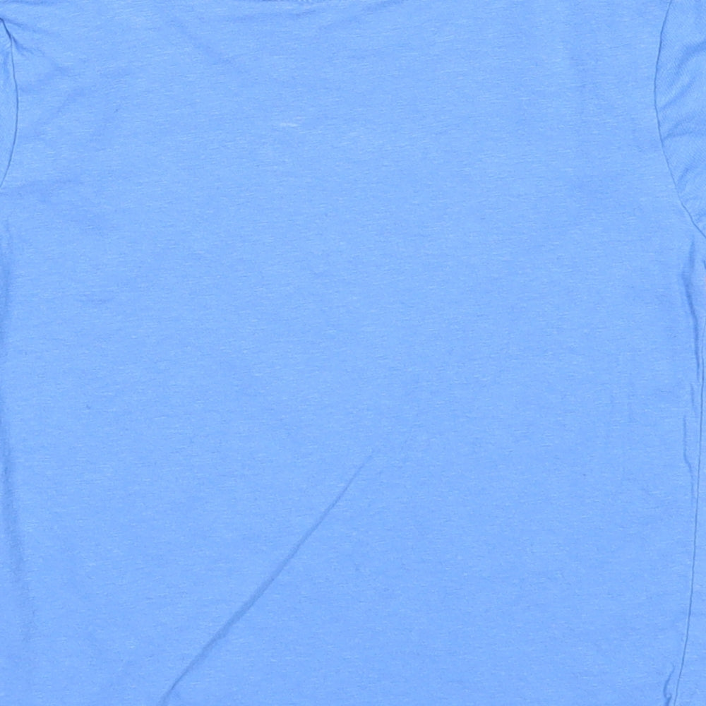 H&M Boys Blue Cotton Basic T-Shirt Size 2-3 Years Round Neck Pullover - Just Be You