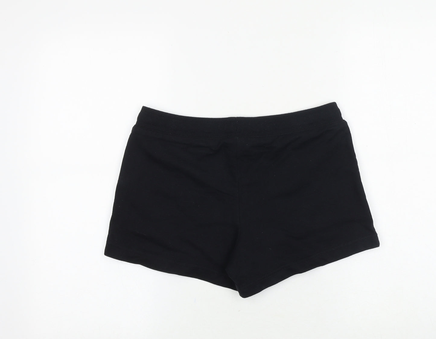 Papaya Womens Black 100% Cotton Sweat Shorts Size 10 Regular Tie