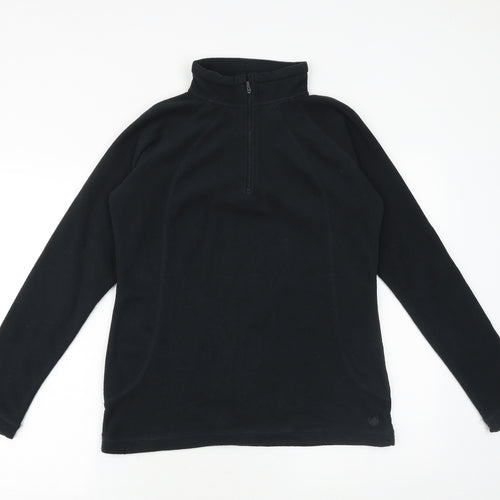 Peter Storm Womens Black Polyester Pullover Sweatshirt Size 12 Zip