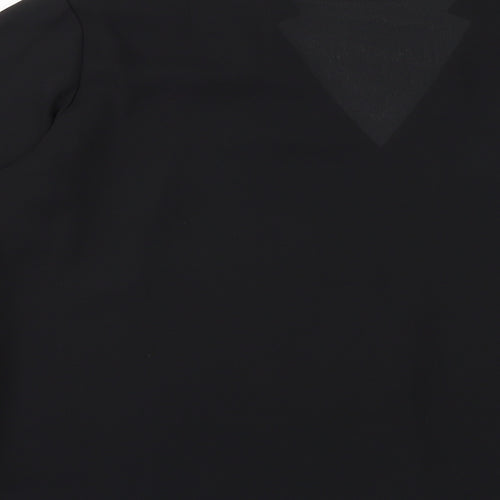 Body Flirt Womens Black Polyester Basic Blouse Size 12 V-Neck