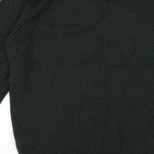 Burton Mens Green Round Neck Acrylic Pullover Jumper Size M Long Sleeve