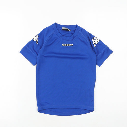 Kappa Boys Blue Polyester Basic T-Shirt Size 6 Years Round Neck Pullover - Kappa