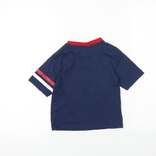 Preworn Boys Blue 100% Cotton Basic T-Shirt Size 3-4 Years Round Neck Pullover - Arsenal