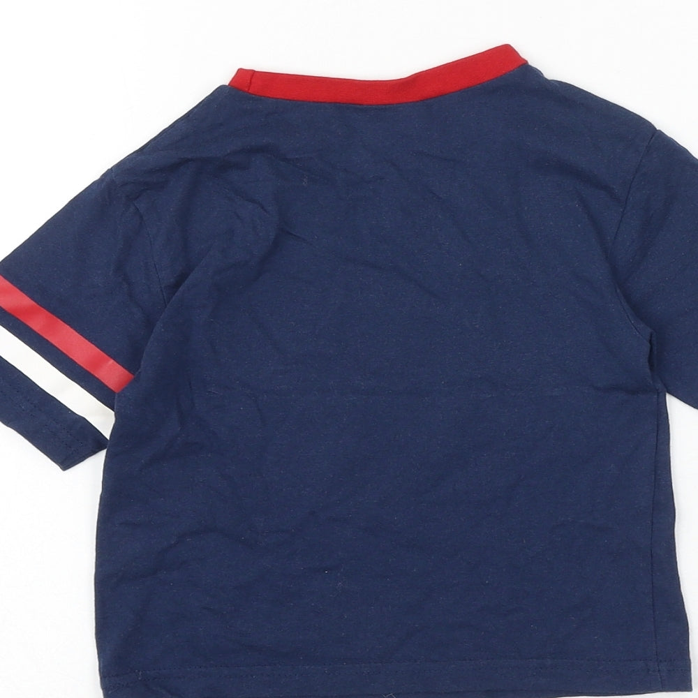 Preworn Boys Blue 100% Cotton Basic T-Shirt Size 3-4 Years Round Neck Pullover - Arsenal