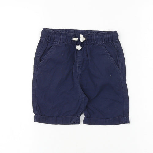 George Boys Blue 100% Cotton Chino Shorts Size 3-4 Years Regular Drawstring