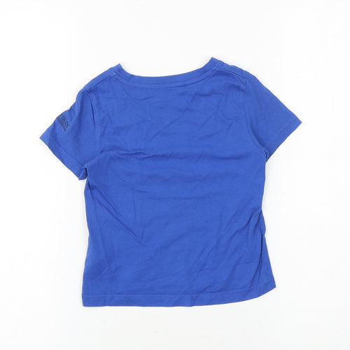Regatta Boys Blue 100% Cotton Basic T-Shirt Size 3-4 Years Round Neck Pullover - Palm Tree