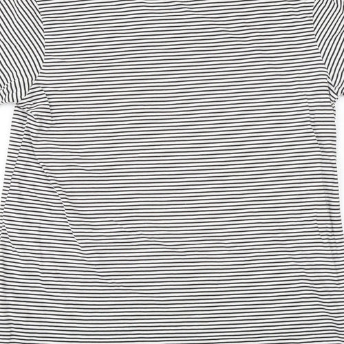 Primark Girls Black Striped 100% Cotton Basic T-Shirt Size 12-13 Years Round Neck Pullover - Yes You Can