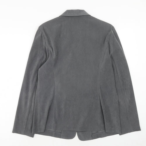 Dressbarn Womens Grey Jacket Blazer Size M Button