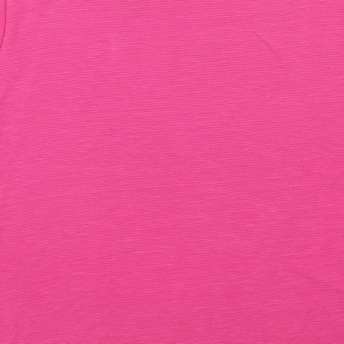Gina Womens Pink Polyester Basic T-Shirt Size 2XL Round Neck
