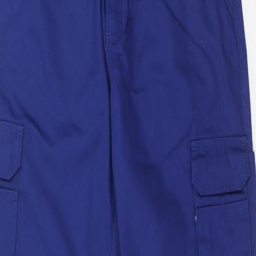 Orn Mens Blue Polyester Cargo Trousers Size 32 in Regular Zip