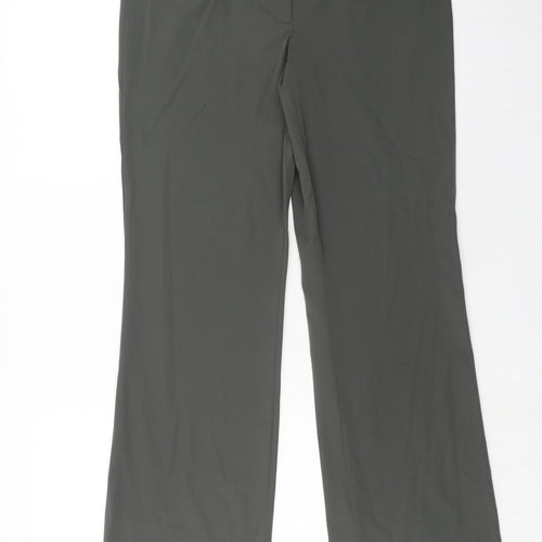 Madeline Womens Green Polyamide Trousers Size 14 Regular Zip