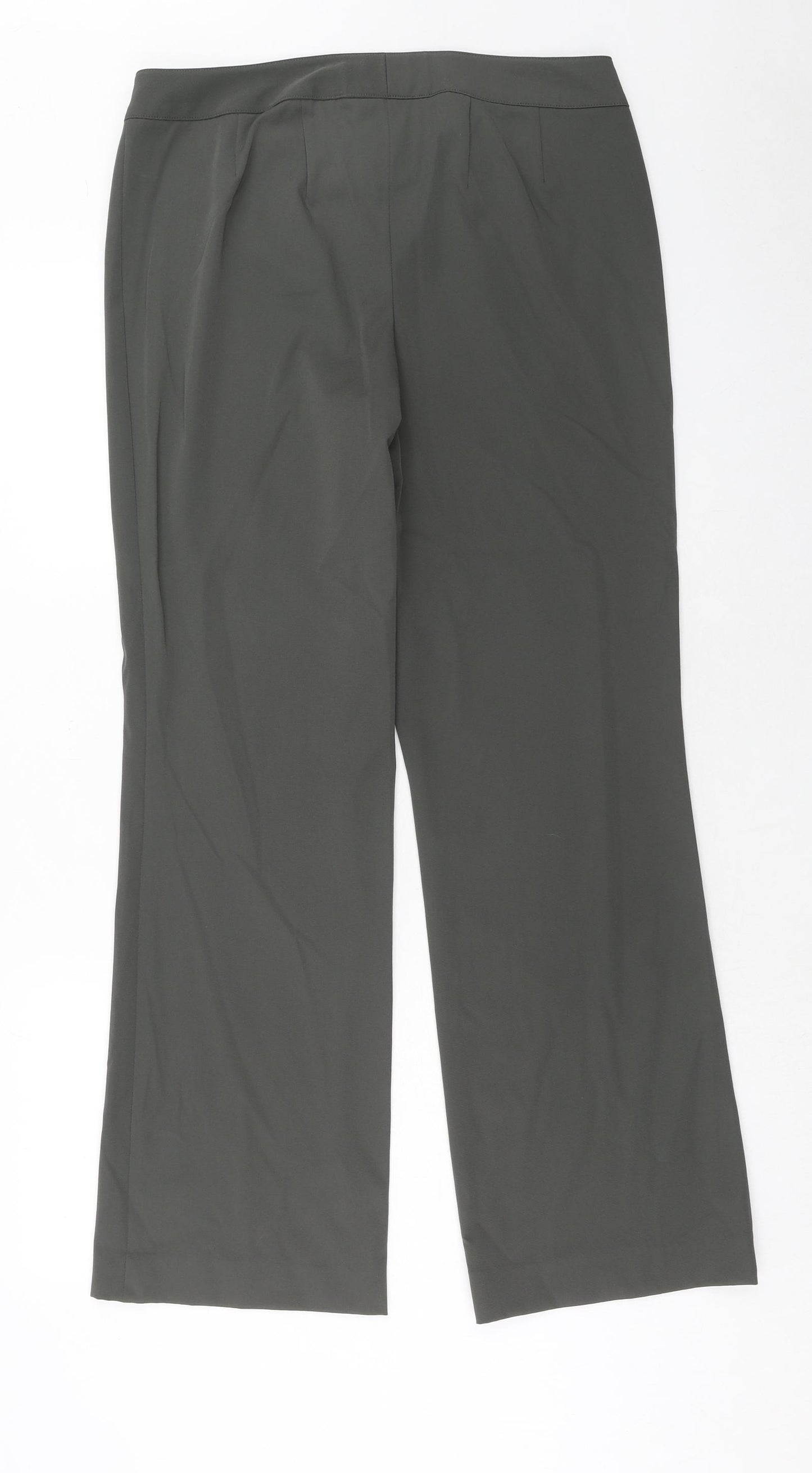 Madeline Womens Green Polyamide Trousers Size 14 Regular Zip