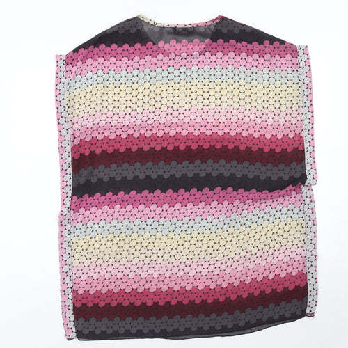 Voulez-Vous Womens Multicoloured Geometric Polyester Basic Blouse Size S Round Neck - Size - S/M