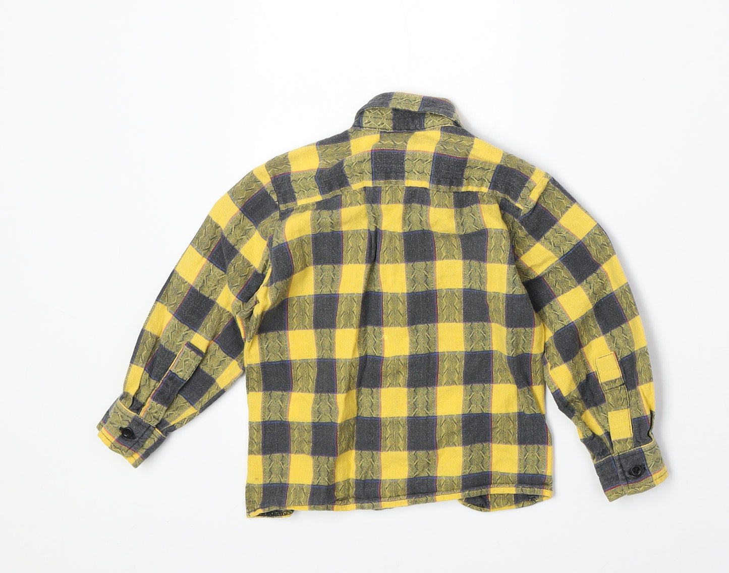 Rocket Boys Yellow Plaid 100% Cotton Basic Button-Up Size 2 Years Collared Button