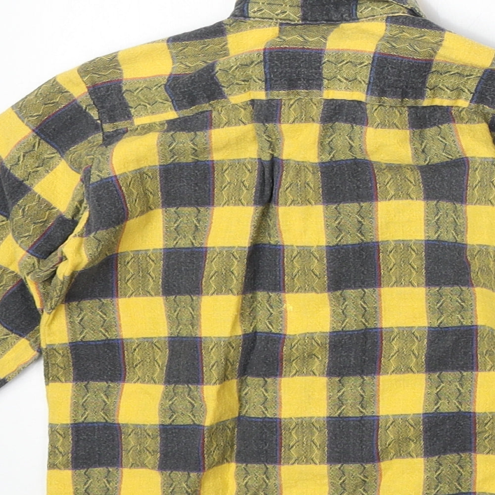 Rocket Boys Yellow Plaid 100% Cotton Basic Button-Up Size 2 Years Collared Button