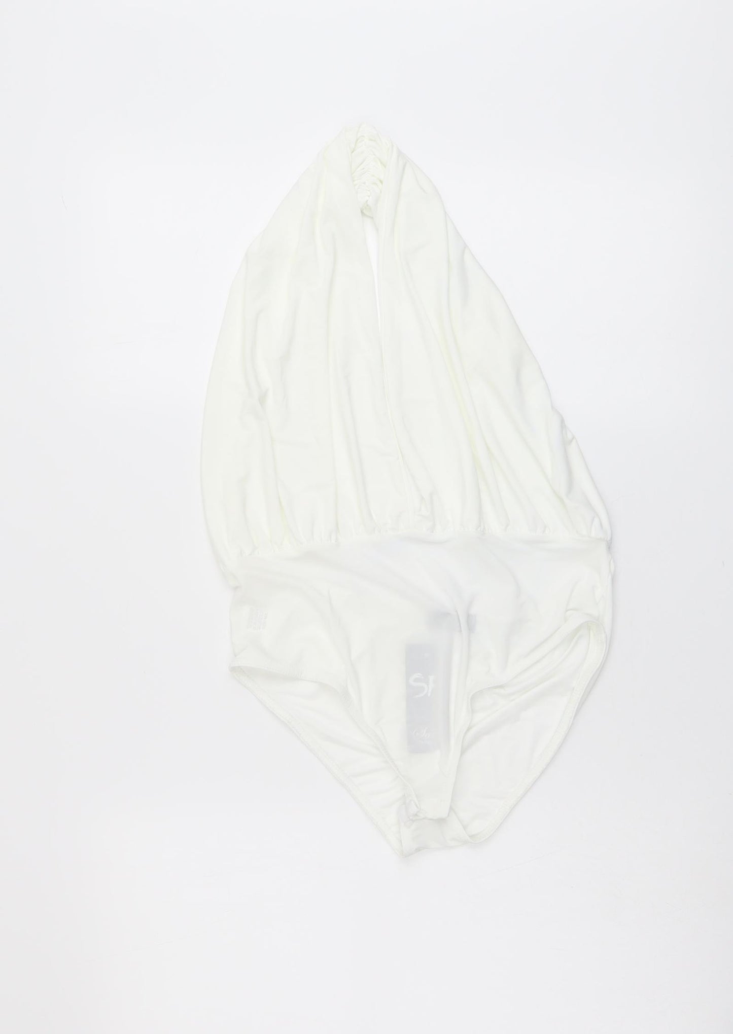 Sara Womens White Polyester Bodysuit One-Piece Size M Snap