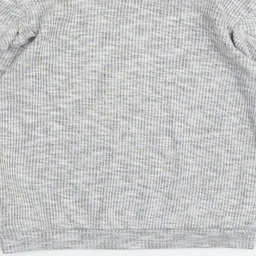 NEXT Girls Grey Polyester Basic T-Shirt Size 5-6 Years Round Neck Pullover