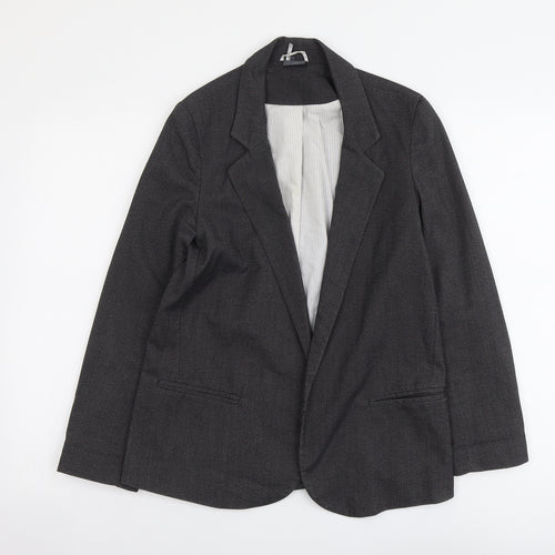 Sparkle & Fade Womens Grey Polyacrylate Fibre Jacket Blazer Size S - Open