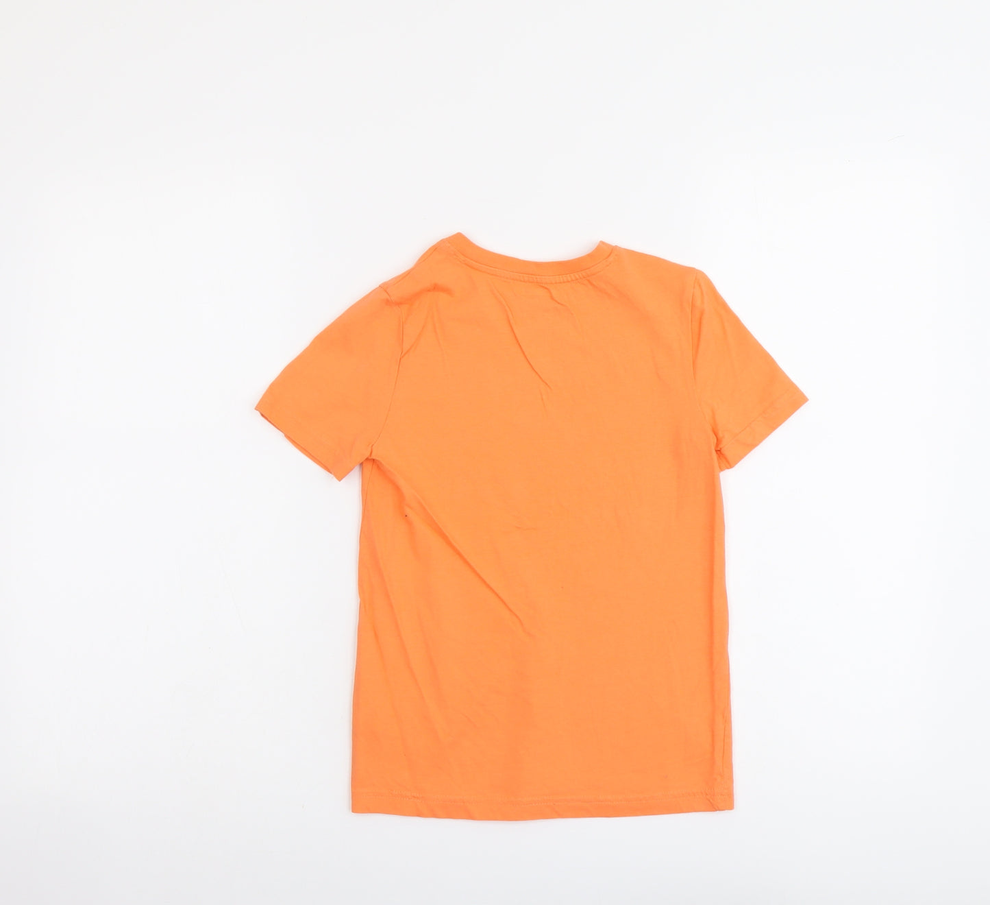 F&F Boys Orange Cotton Basic T-Shirt Size 6-7 Years Round Neck Pullover - Future Game