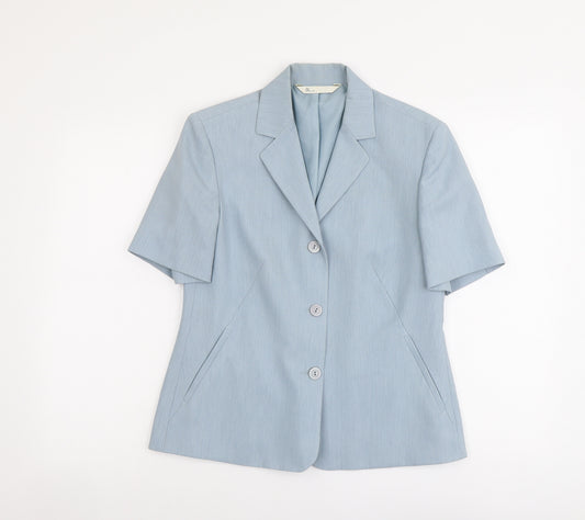 BHS Womens Blue Polyester Jacket Blazer Size 12