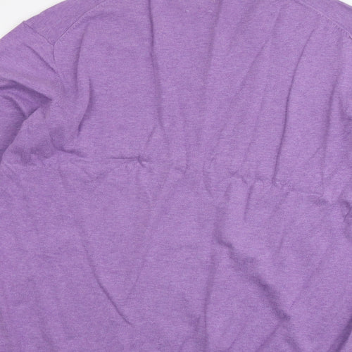 JP.Cole Mens Purple V-Neck Cotton Pullover Jumper Size L Long Sleeve