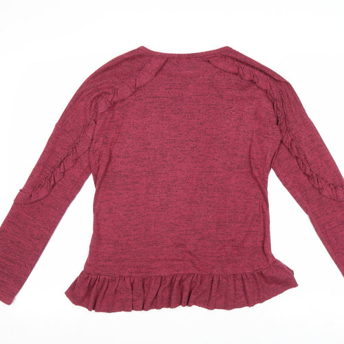 Primark Girls Purple Viscose Basic T-Shirt Size 11-12 Years Round Neck Pullover