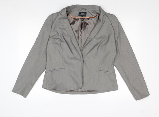 Papaya Womens Grey Polyester Jacket Blazer Size 16