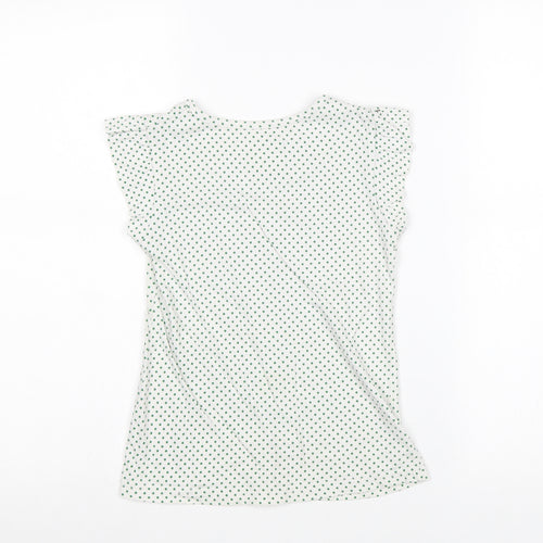 Preworn Girls White Geometric 100% Cotton Basic T-Shirt Size 5-6 Years Round Neck Pullover - Ireland Heart