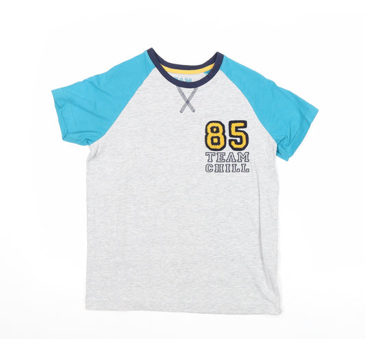 Matalan Boys Grey Viscose Basic T-Shirt Size 12 Years Round Neck Pullover - 85 Team Chill