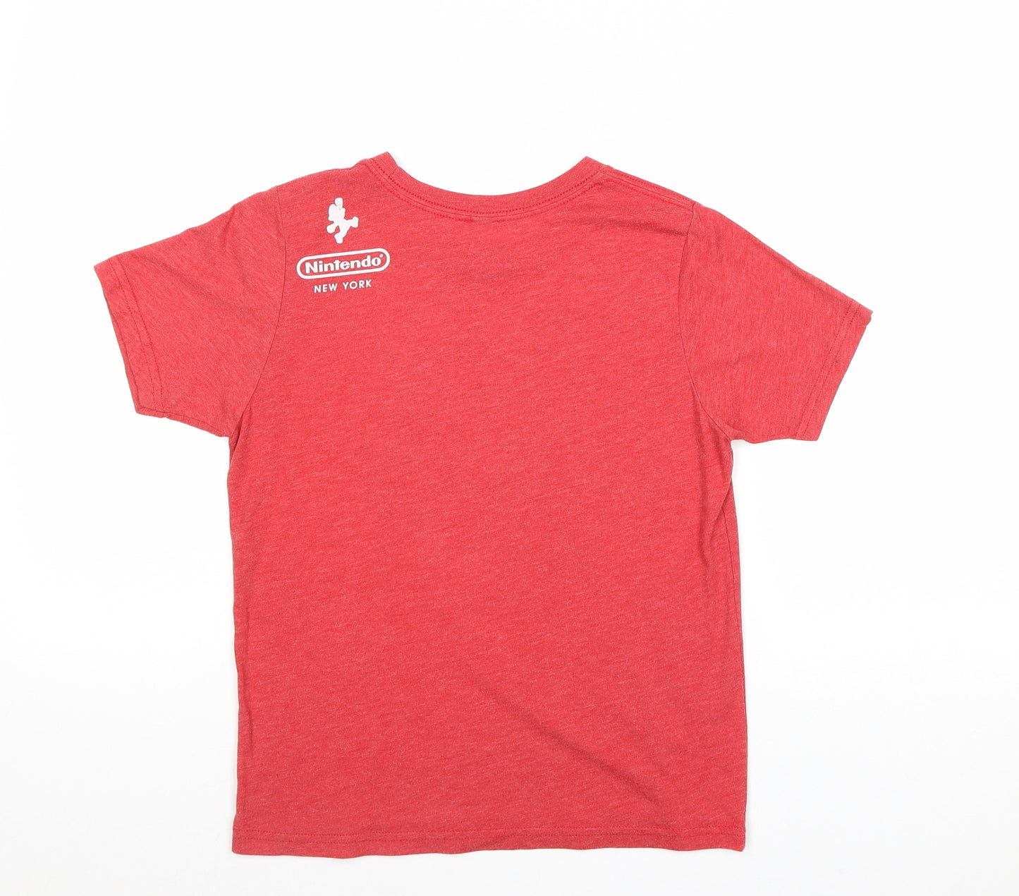Nintendo Boys Red Cotton Basic T-Shirt Size M Round Neck Pullover - Super Mario