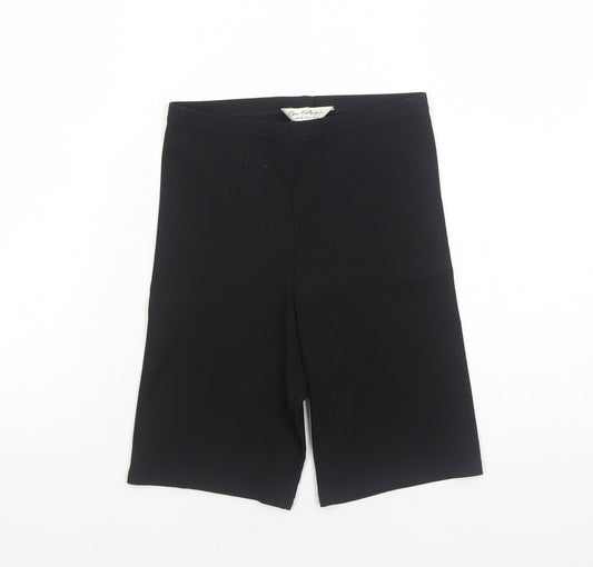 Miss Selfridge Womens Black Polyester Compression Shorts Size 6 Regular Pull On