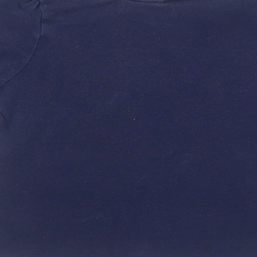 George Girls Blue Cotton Basic T-Shirt Size 2-3 Years Round Neck Pullover - Lettuce Hem