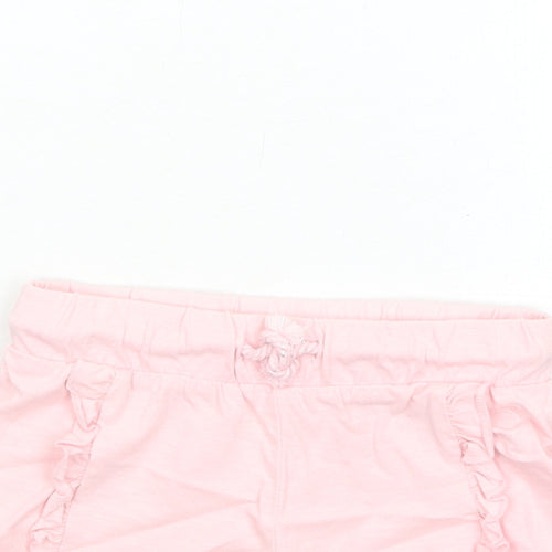 F&F Girls Pink Cotton Sweat Shorts Size 2-3 Years Regular Drawstring