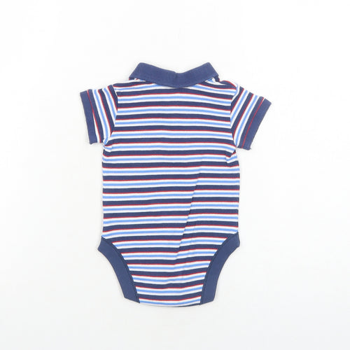 Marks and Spencer Boys Blue Striped Cotton Babygrow One-Piece Size 3-6 Months Snap - 3