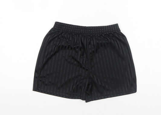 George Boys Black Striped Polyester Sweat Shorts Size 9-10 Years Regular