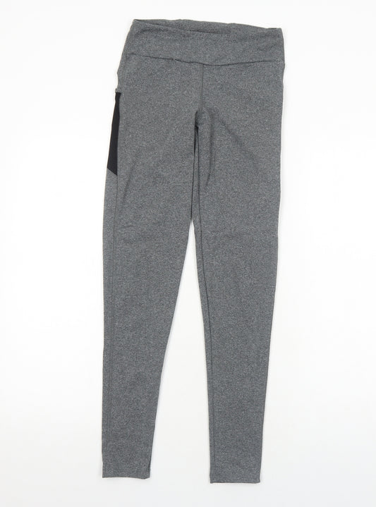 Primark Womens Grey Polyester Compression Leggings Size 8 Regular Pullover