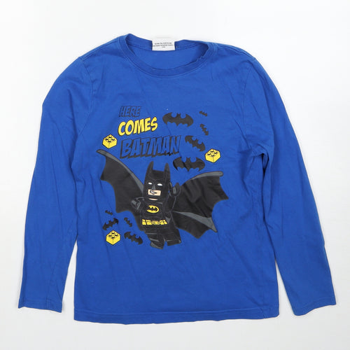 George Boys Blue Cotton Pullover T-Shirt Size 9-10 Years Crew Neck Pullover - Batman