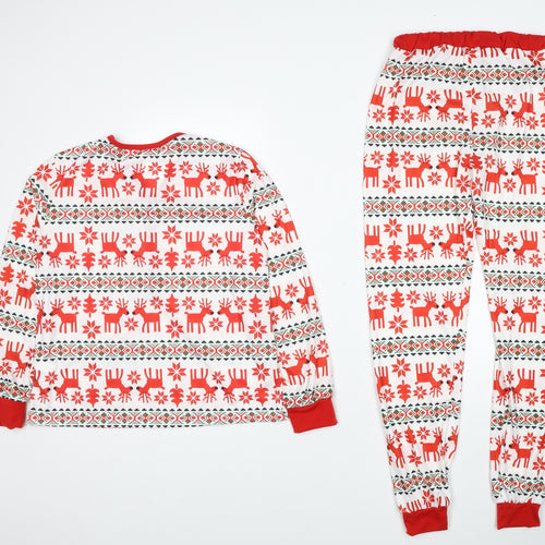 Preworn Womens Multicoloured Geometric Polyester Top Pyjama Set Size S - Christmas Pijamas
