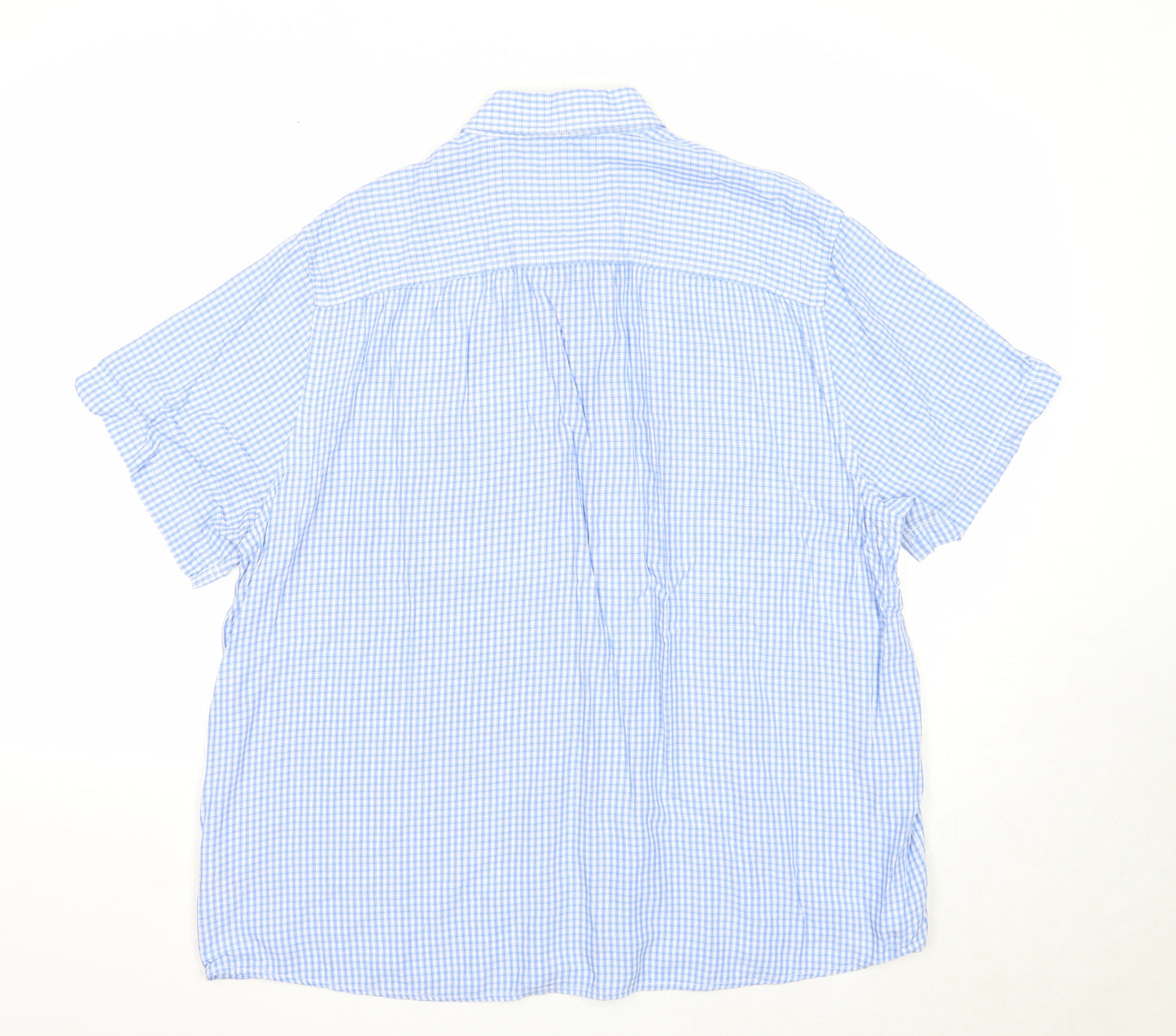 F&F Mens Blue Check Modal Button-Up Size XL Collared Button