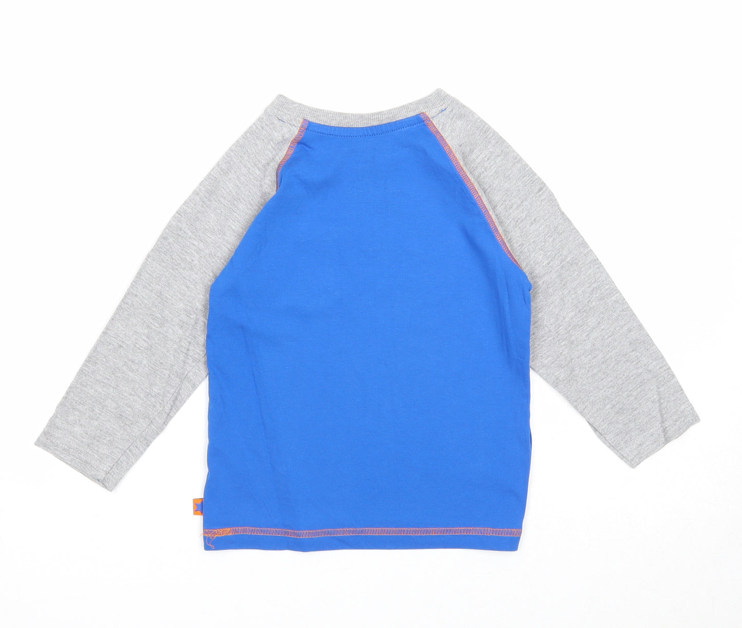 F&F Boys Blue Cotton Basic T-Shirt Size 3-4 Years Round Neck Pullover