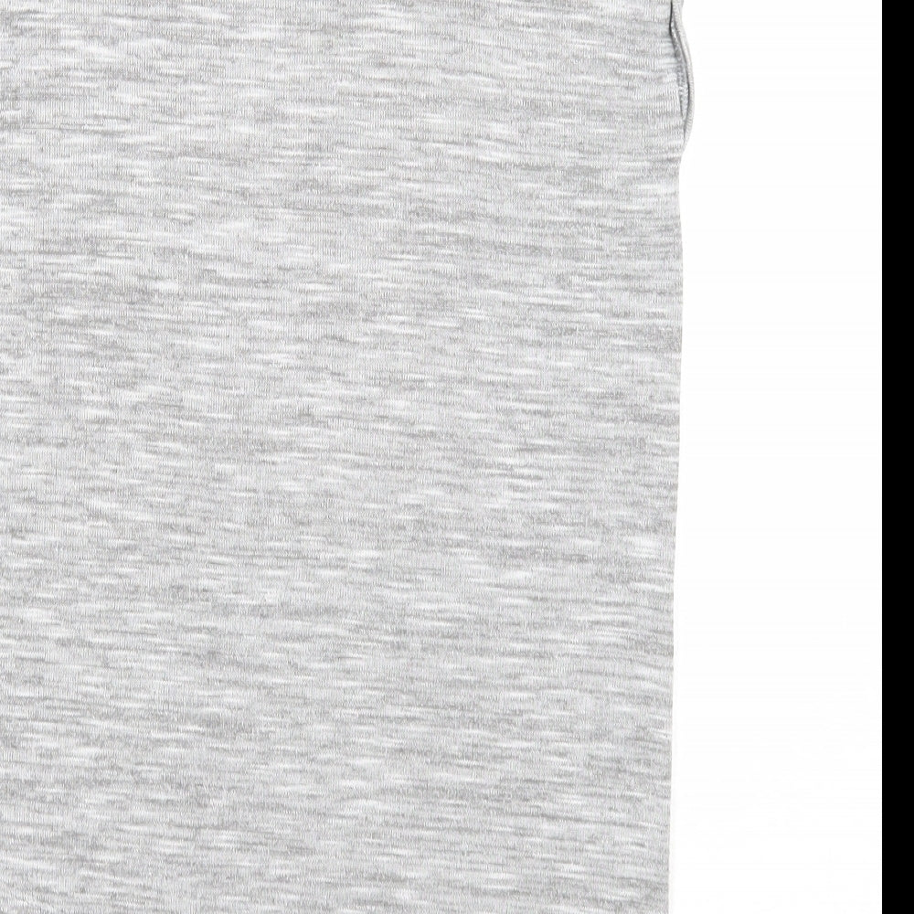 George Girls Grey Viscose Basic T-Shirt Size 8-9 Years Round Neck Pullover - #Girl Squad