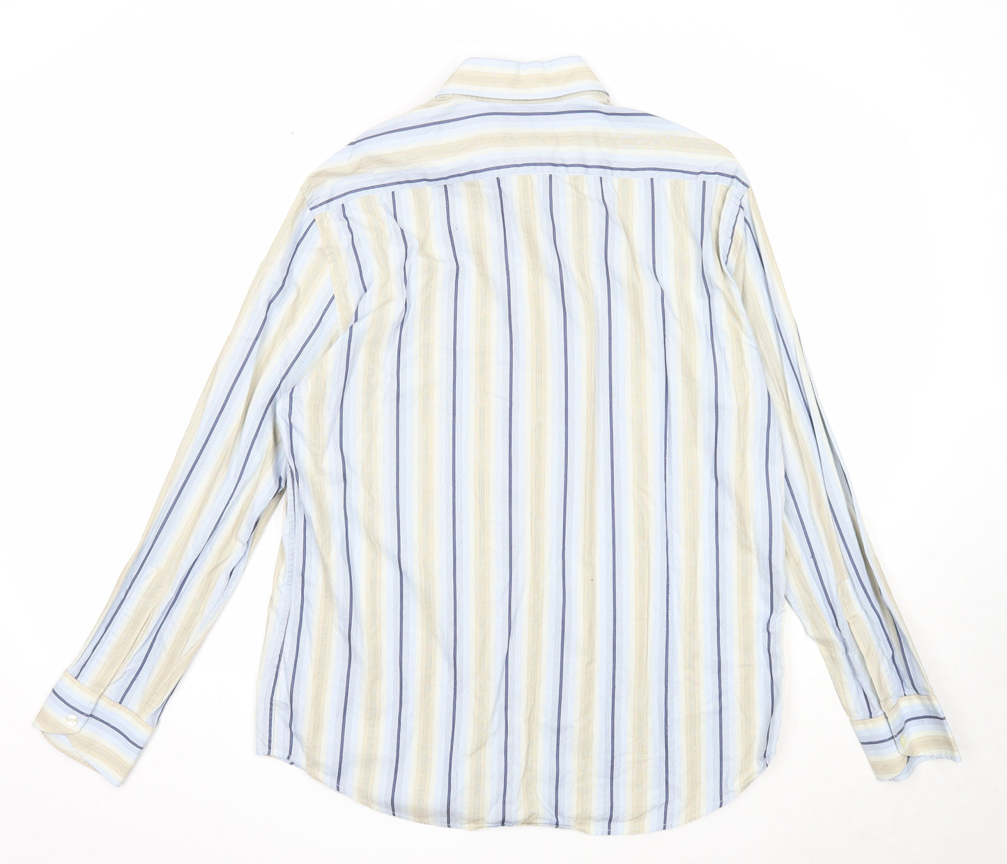 NEXT Mens Multicoloured Striped Cotton Button-Up Size L Collared Button