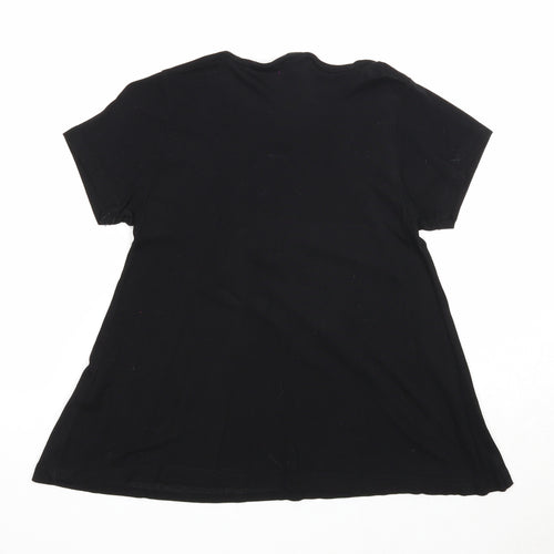 Primark Girls Black Viscose Basic T-Shirt Size 9-10 Years Round Neck Pullover - Mermaid Fan Club