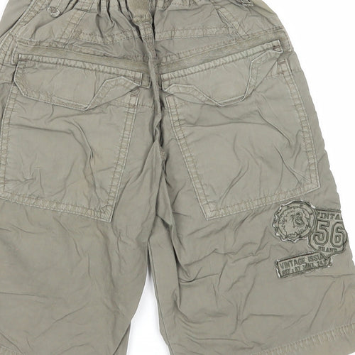 NEXT Boys Green Cotton Utility Shorts Size 6 Years Regular Buckle