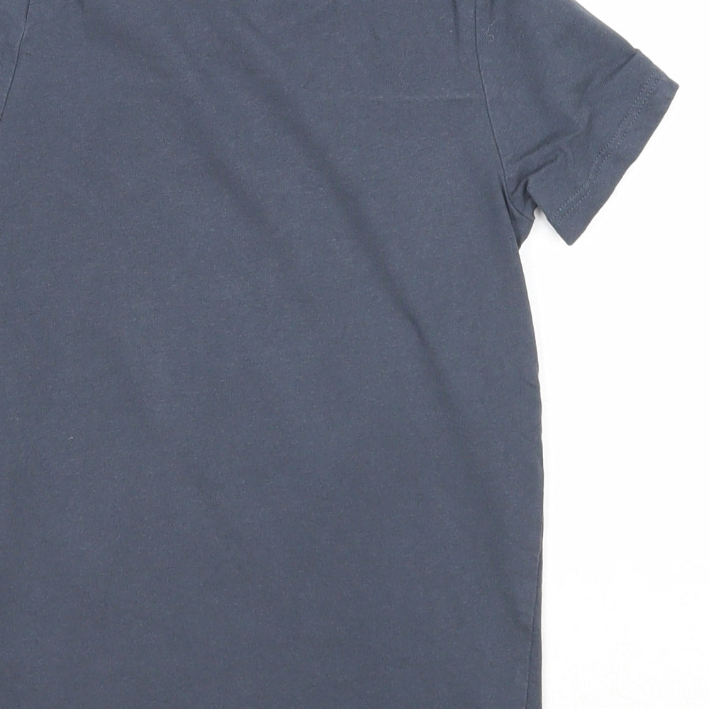 Preworn Boys Blue Cotton Basic T-Shirt Size 6 Years Round Neck Pullover - 84 USA Flag