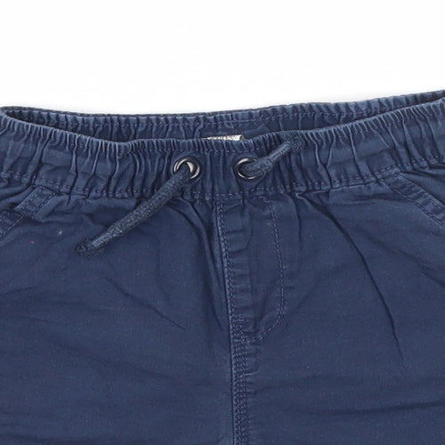 George Boys Blue Cotton Chino Shorts Size 3-4 Years Regular Drawstring