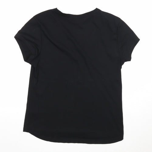 LA Gear Womens Black Polyester Basic T-Shirt Size 14 Round Neck Pullover