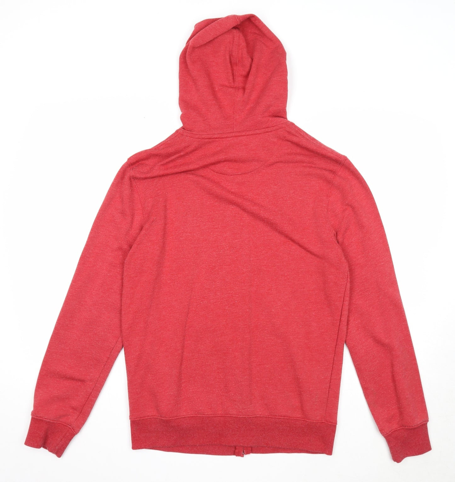 Easy Mens Red Cotton Full Zip Hoodie Size M