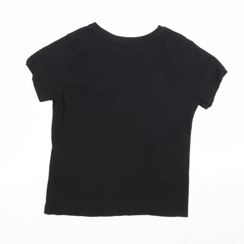 Primark Girls Black Cotton Basic T-Shirt Size 3-4 Years Round Neck Pullover - Epic
